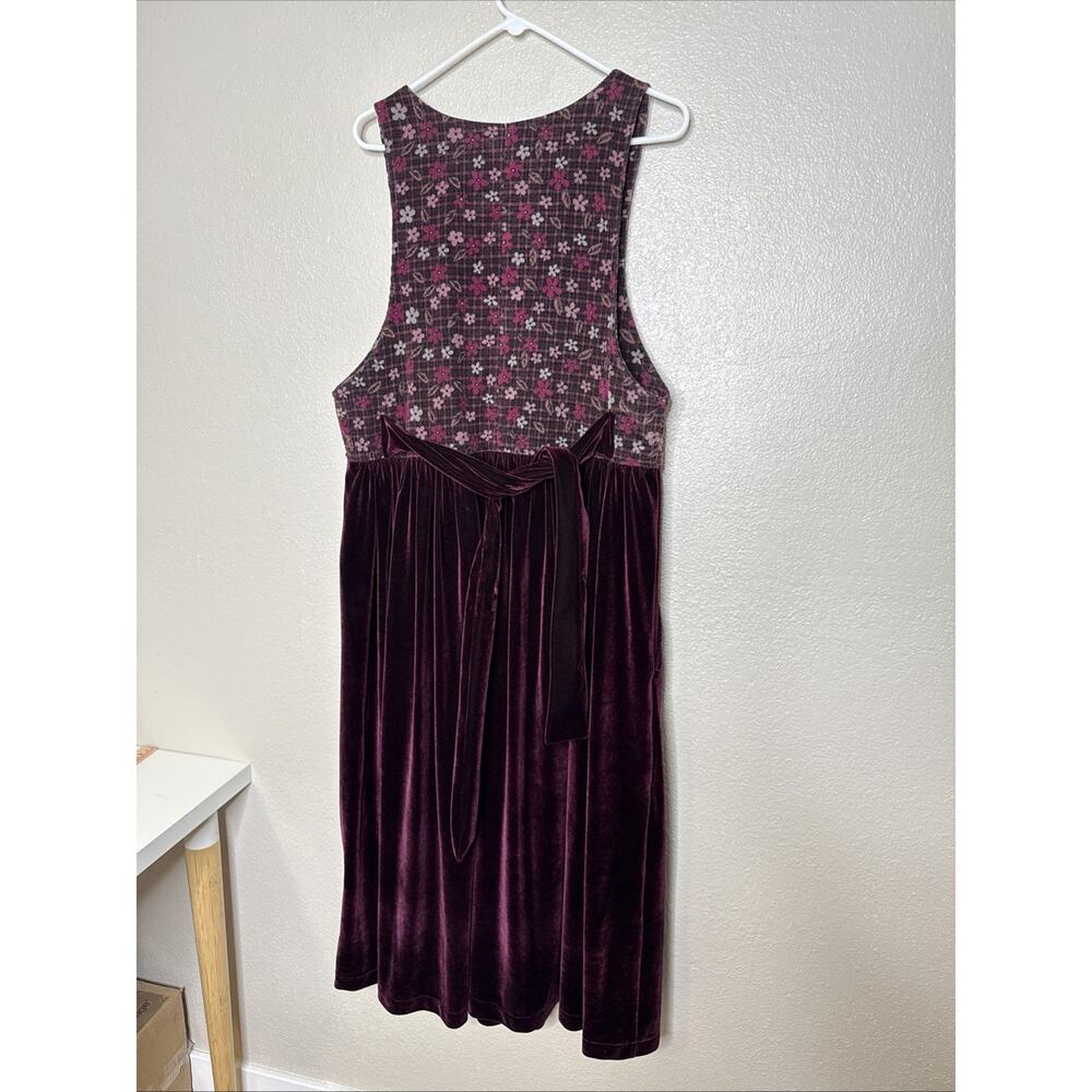 Dee's Design Handmade Dress Velour Velvet Corduroy Jumper Dee Shields Maroon - Picture 4 of 9